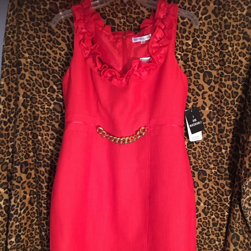 Sandra Darren reddish-orange summer dress